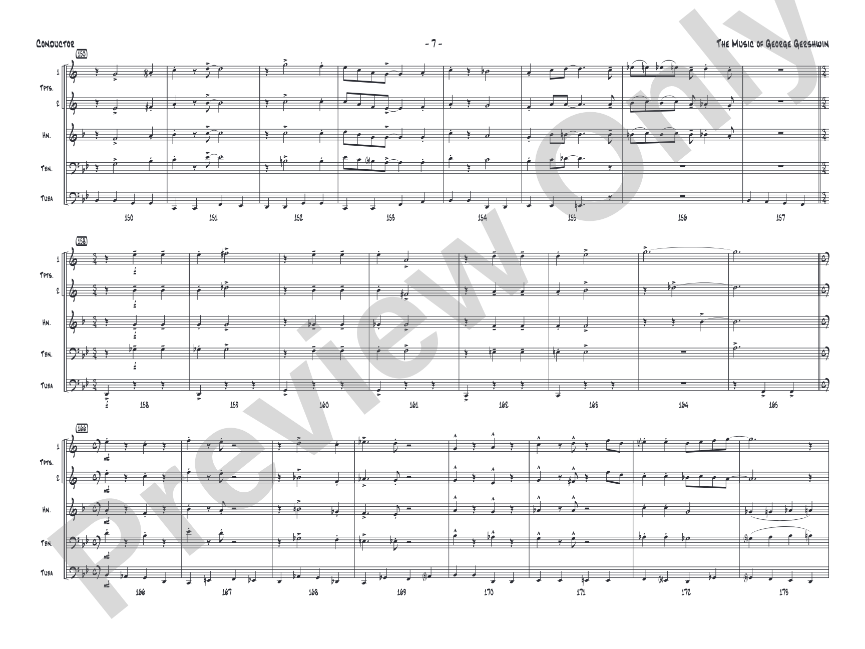 The Music of George Gershwin for Brass Quintet: Score