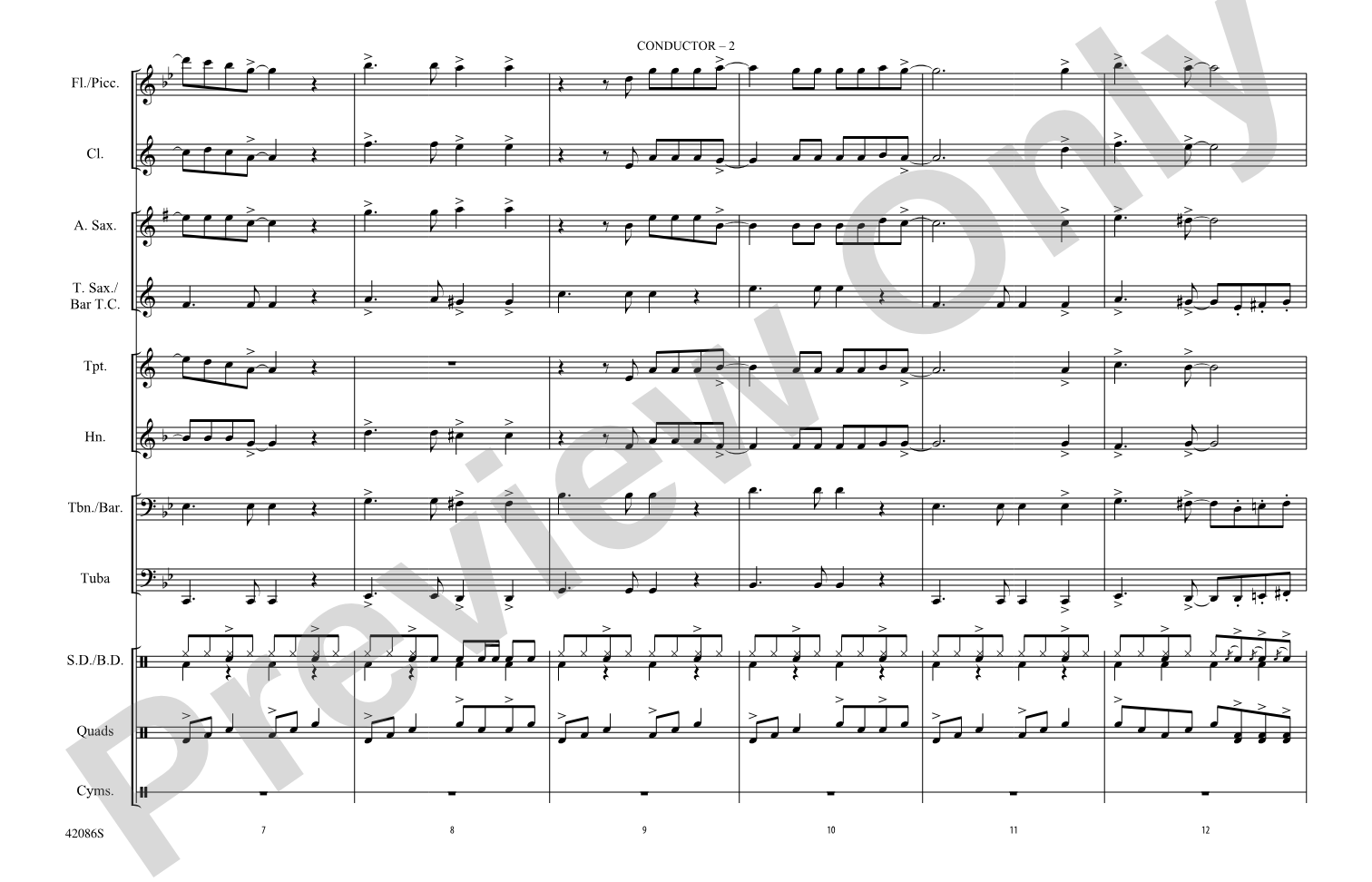 Too Close: Marching Band Conductor Score & Parts