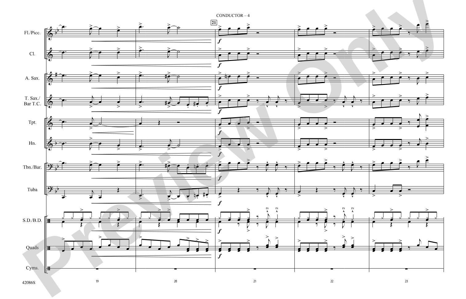 Too Close: Marching Band Conductor Score & Parts