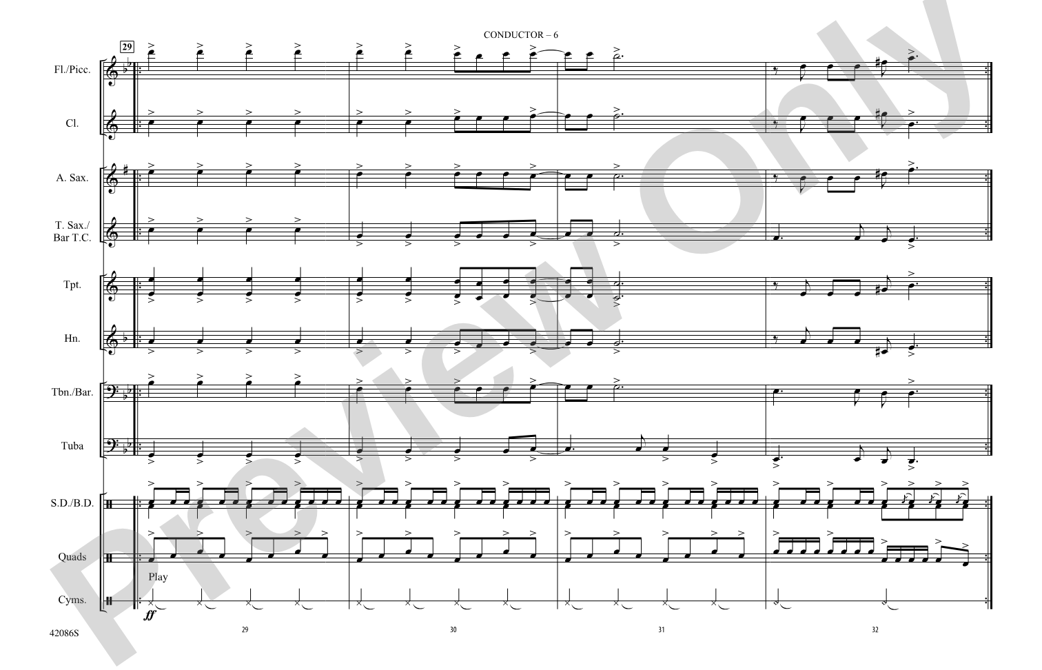 Too Close: Marching Band Conductor Score & Parts