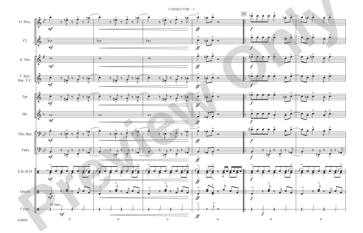 Mustang Sally: Marching Band Conductor Score & Parts