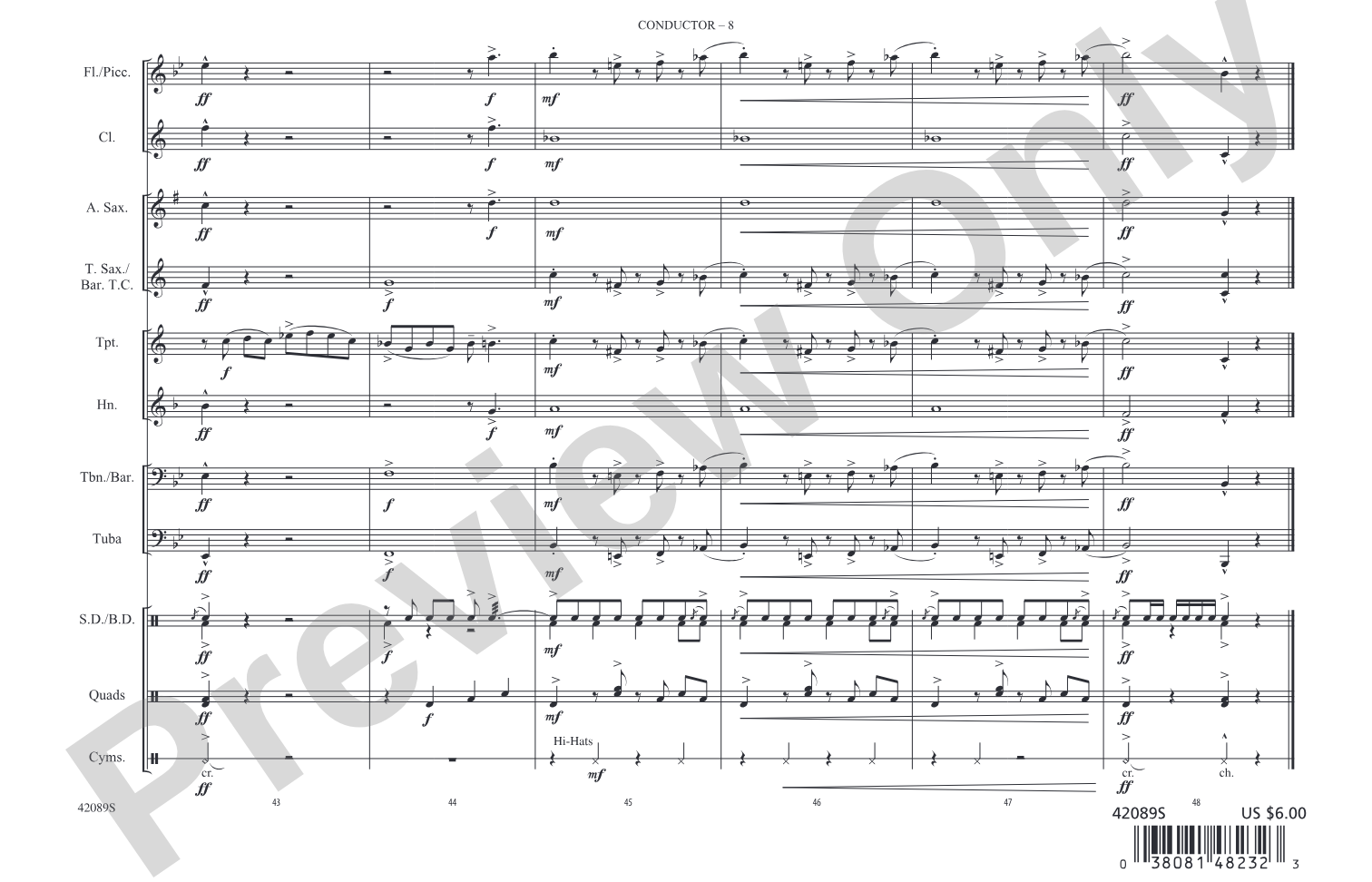 Mustang Sally: Marching Band Conductor Score & Parts