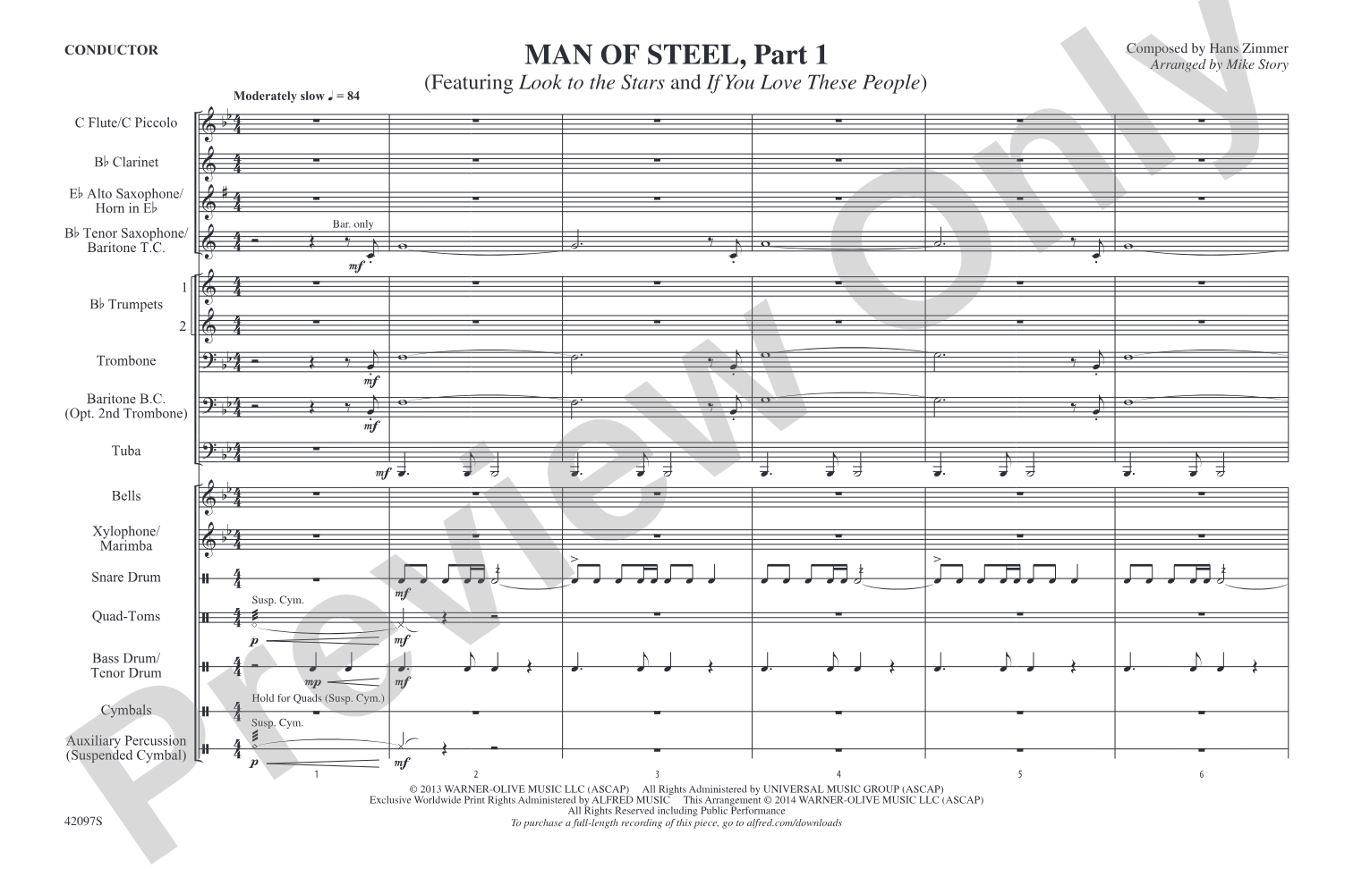 Man of Steel, Part 1: Marching Band Conductor Score & Parts