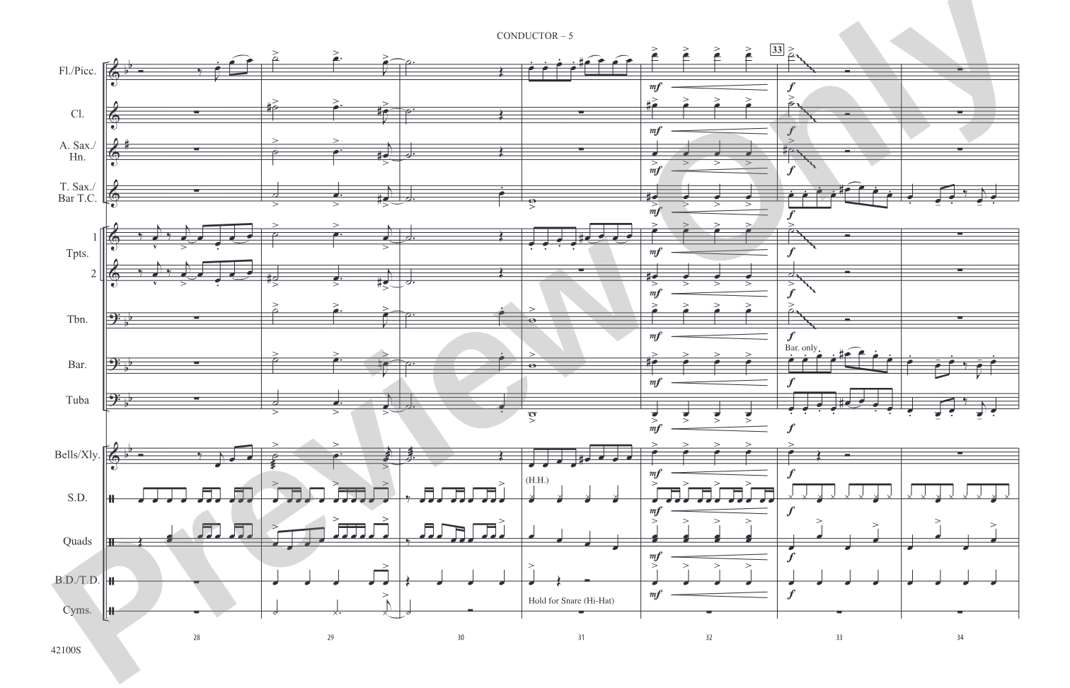 The Jazz Police: Marching Band Conductor Score & Parts