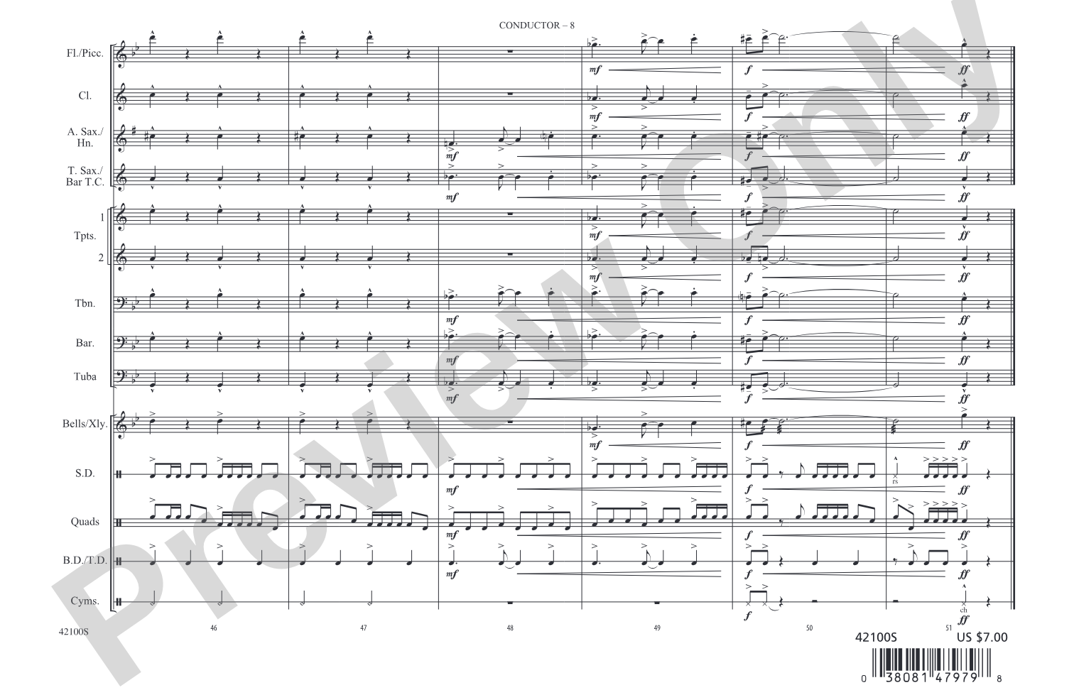 The Jazz Police: Marching Band Conductor Score & Parts