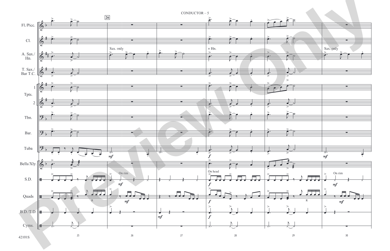 Oh Sherrie: Marching Band Conductor Score & Parts