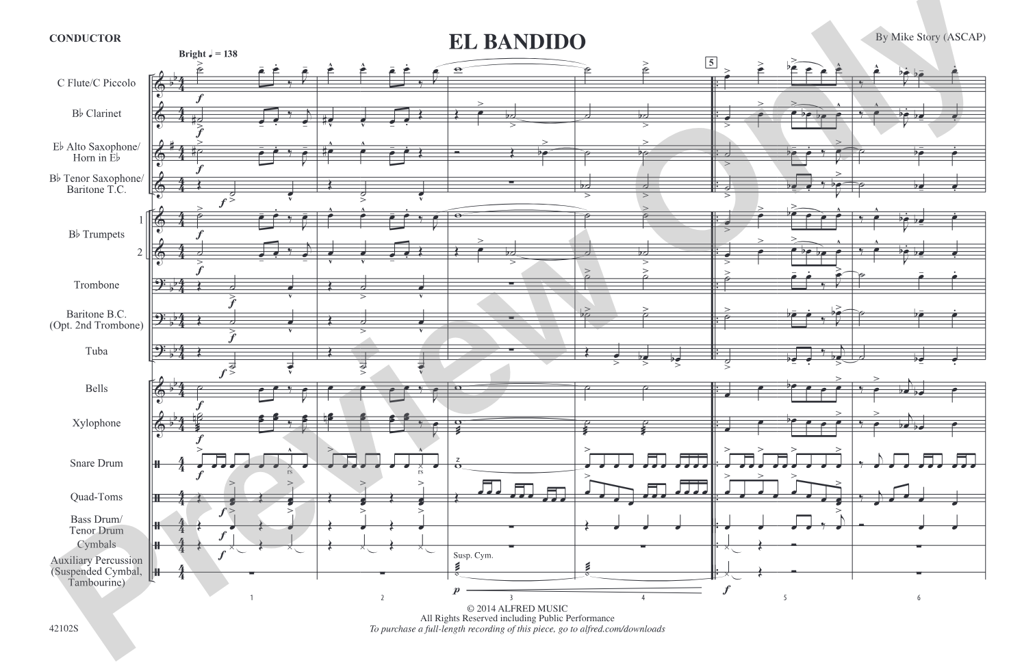 El Bandido: Marching Band Conductor Score & Parts