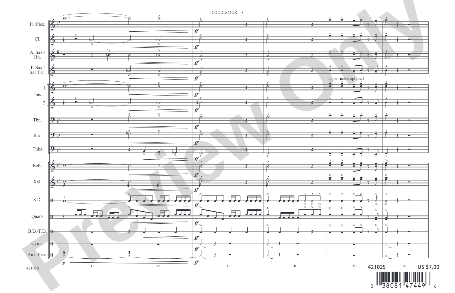 El Bandido: Marching Band Conductor Score & Parts
