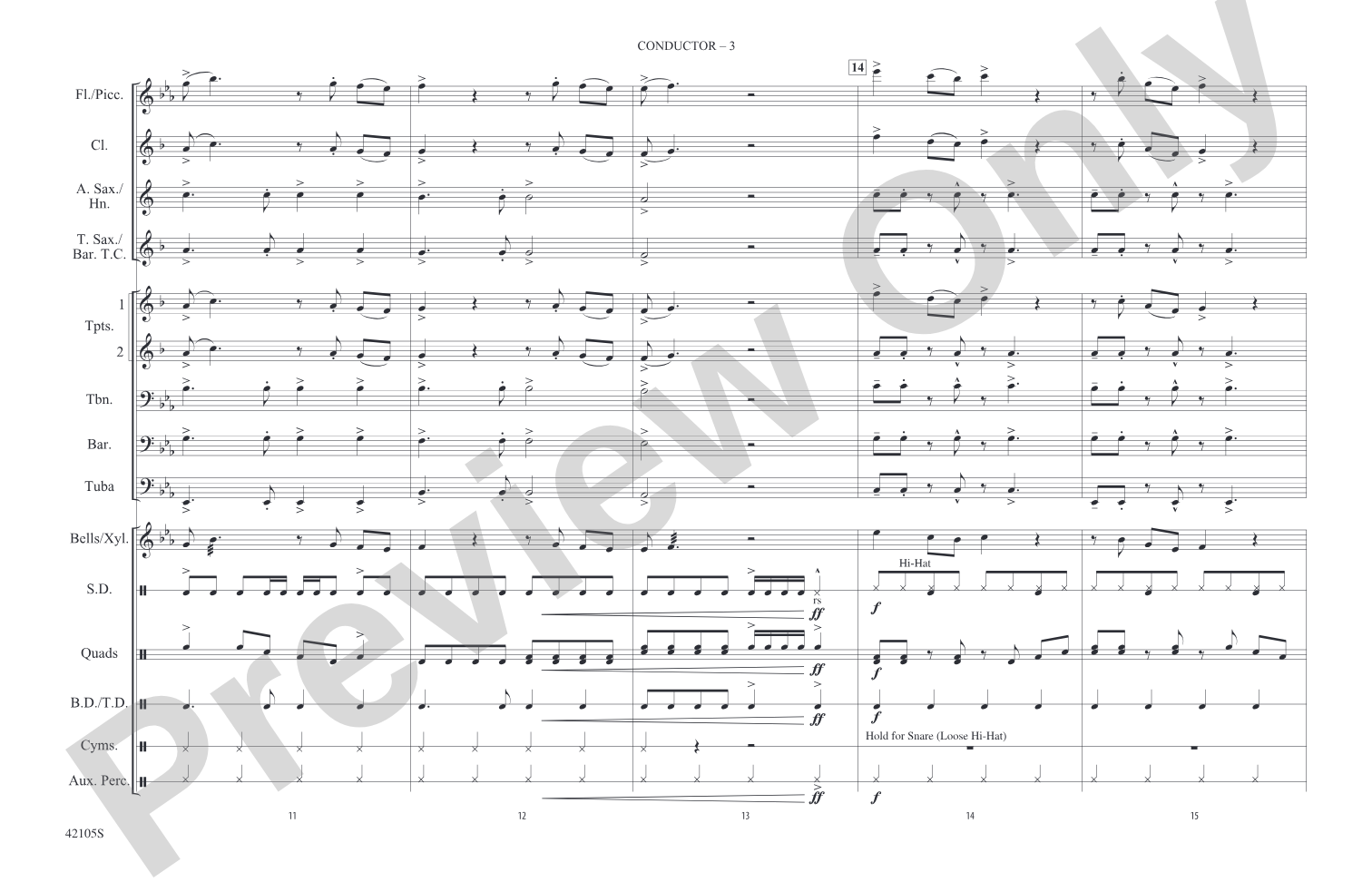 Timber: Marching Band Conductor Score & Parts