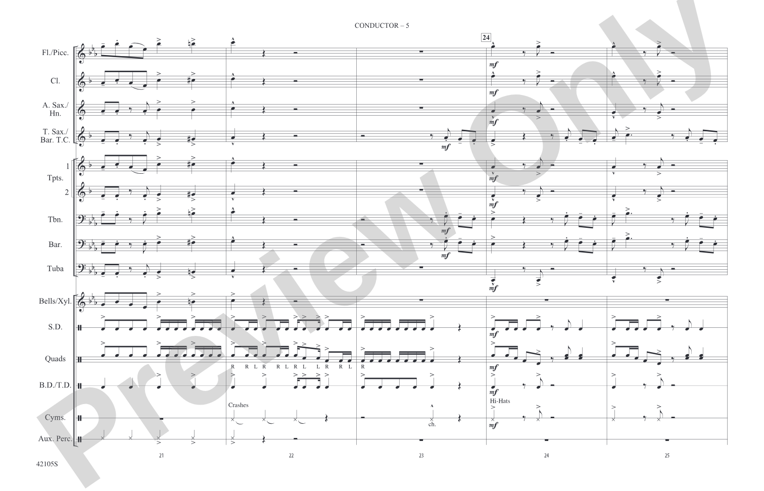 Timber: Marching Band Conductor Score & Parts