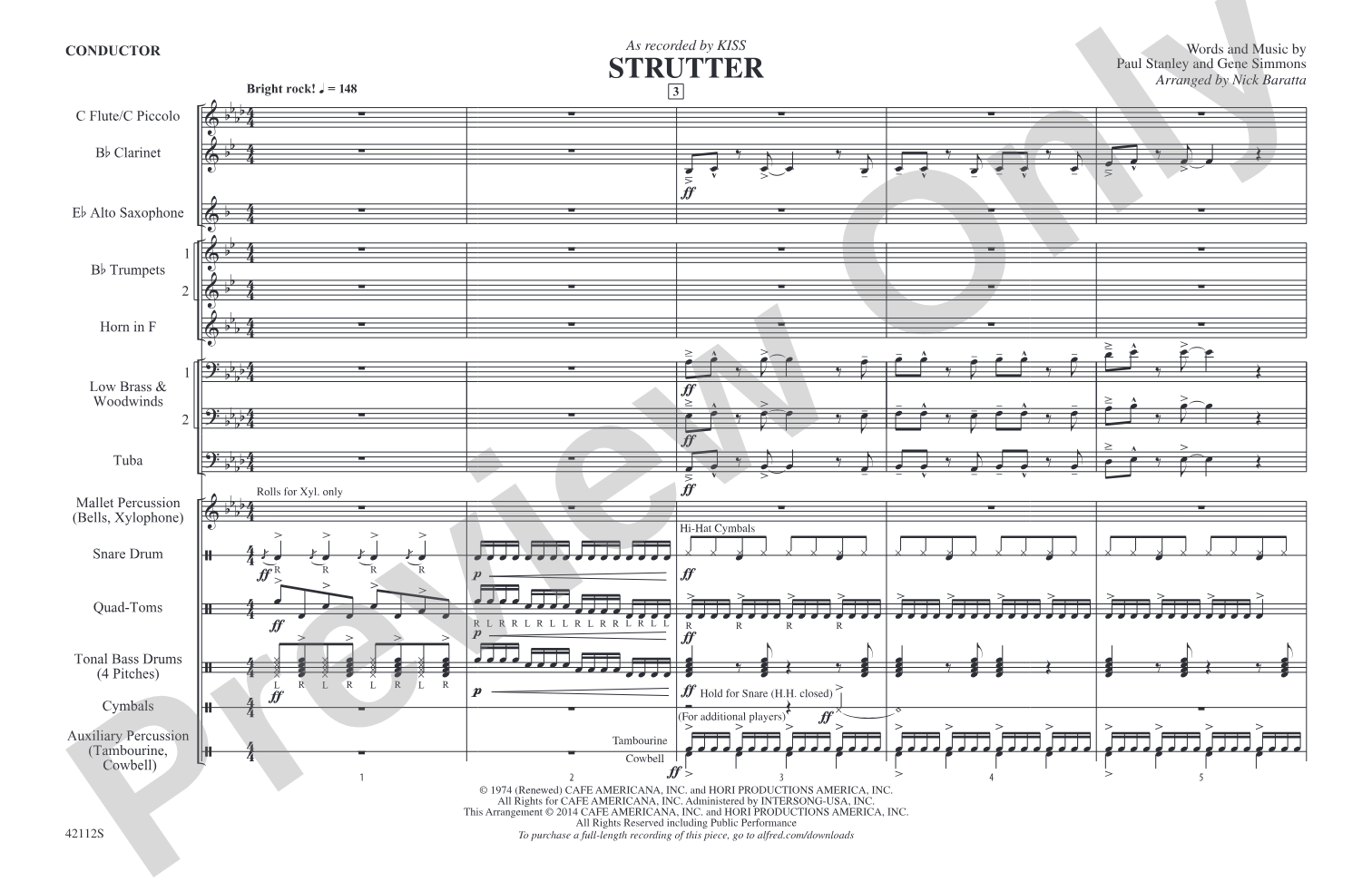 Strutter: Marching Band Conductor Score & Parts