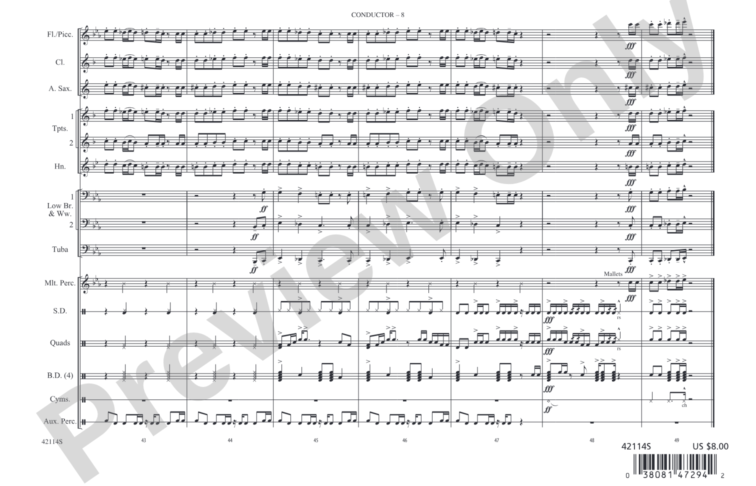 Love Rollercoaster: Marching Band Conductor Score & Parts