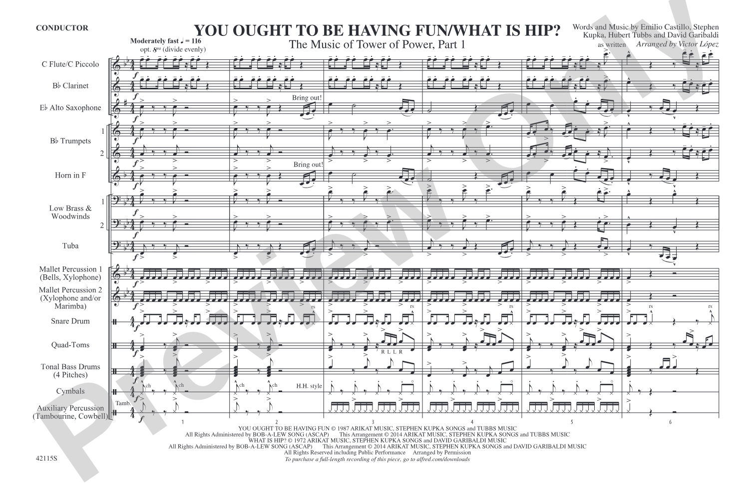 You Ought to Be Having Fun / What Is Hip?: Marching Band Conductor Score & Parts