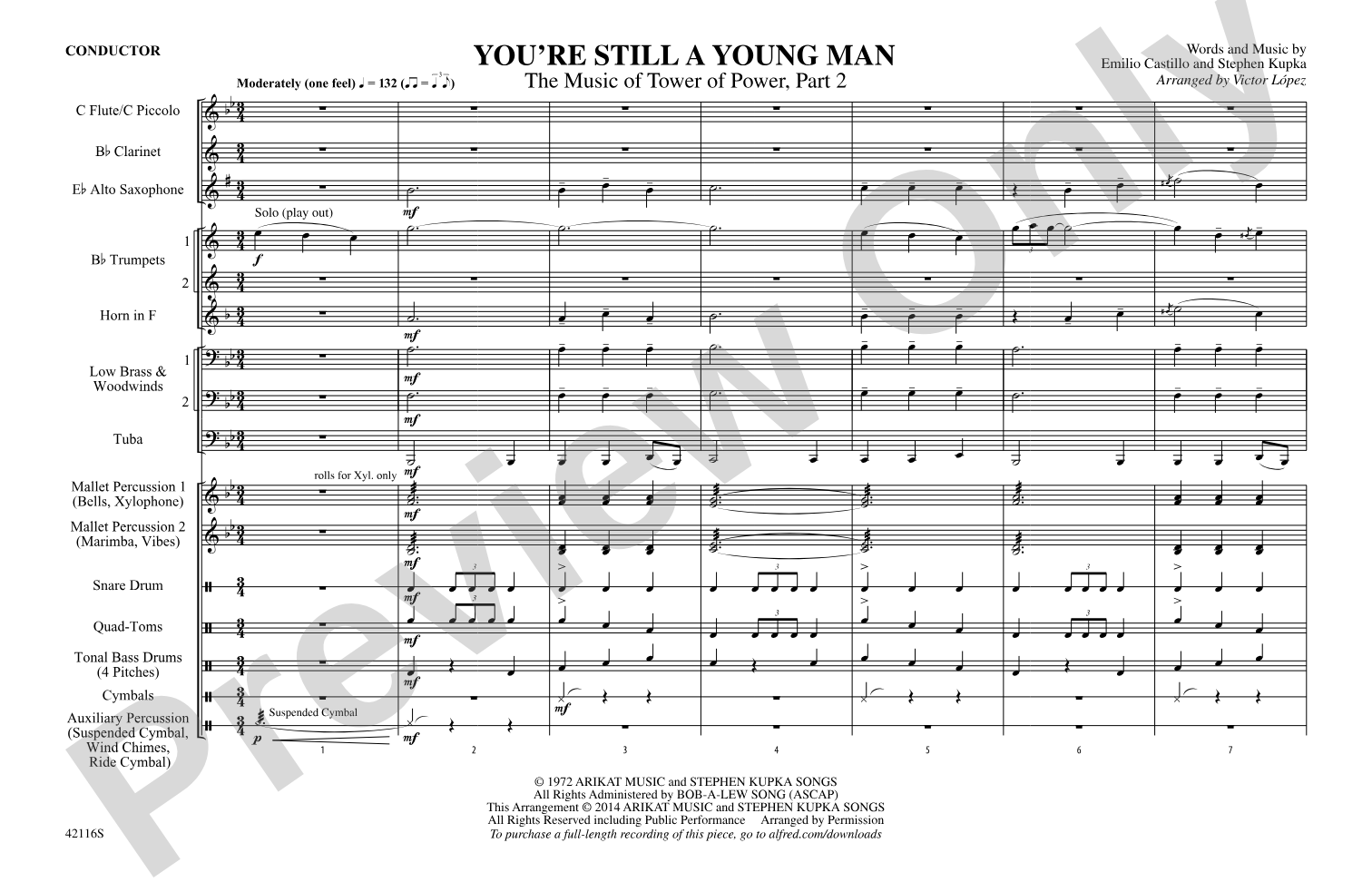 You're Still a Young Man: Marching Band Conductor Score & Parts