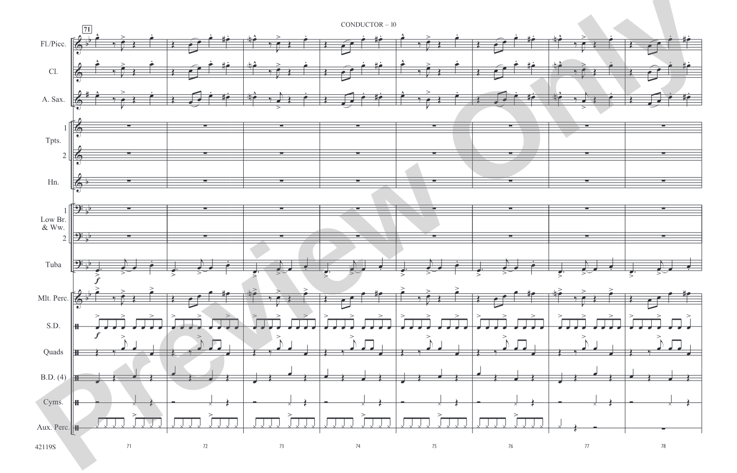 Zumba: Marching Band Conductor Score & Parts