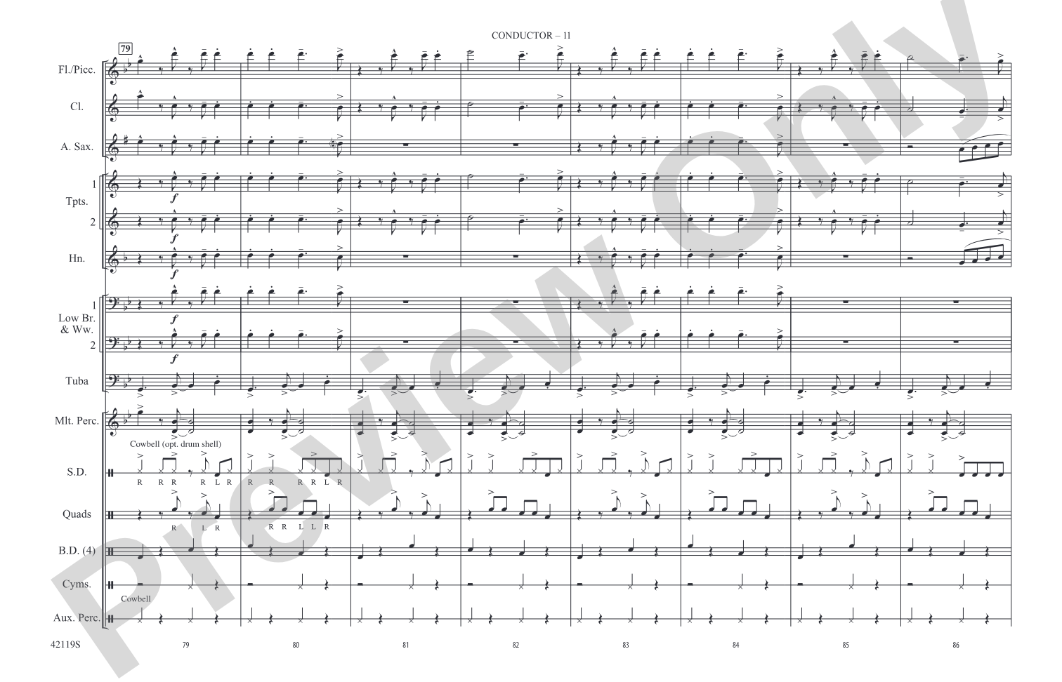 Zumba: Marching Band Conductor Score & Parts