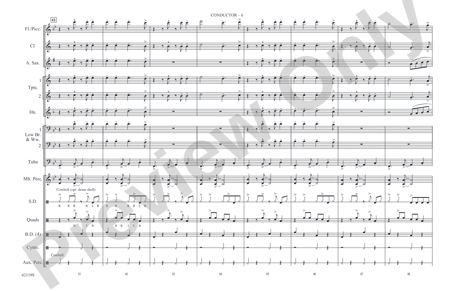 Zumba: Marching Band Conductor Score & Parts