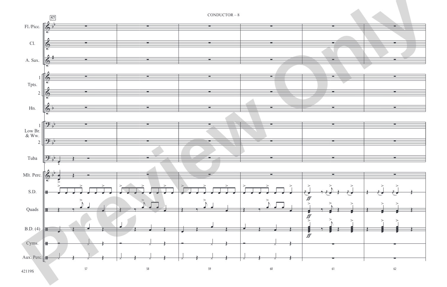 Zumba: Marching Band Conductor Score & Parts
