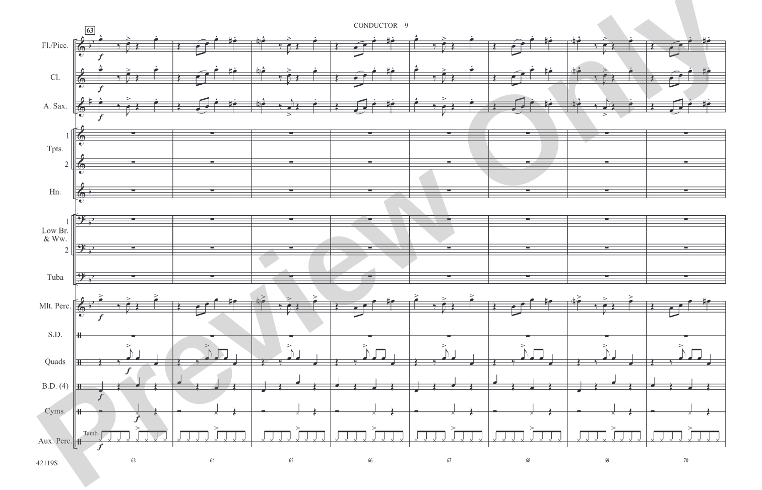 Zumba: Marching Band Conductor Score & Parts