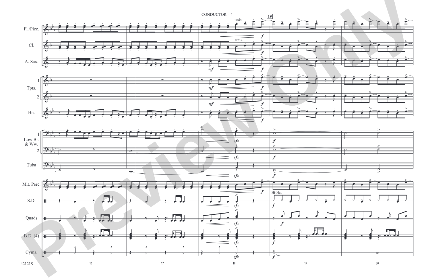 Roar: Marching Band Conductor Score & Parts