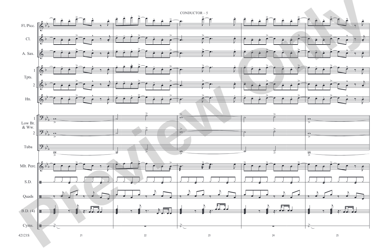Roar: Marching Band Conductor Score & Parts