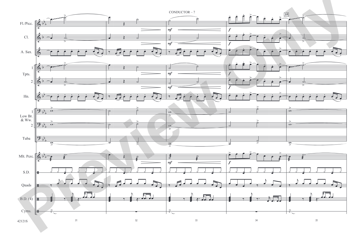 Roar: Marching Band Conductor Score & Parts