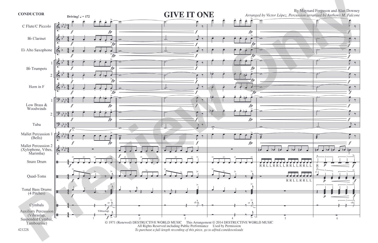 Give It One: Marching Band Conductor Score & Parts