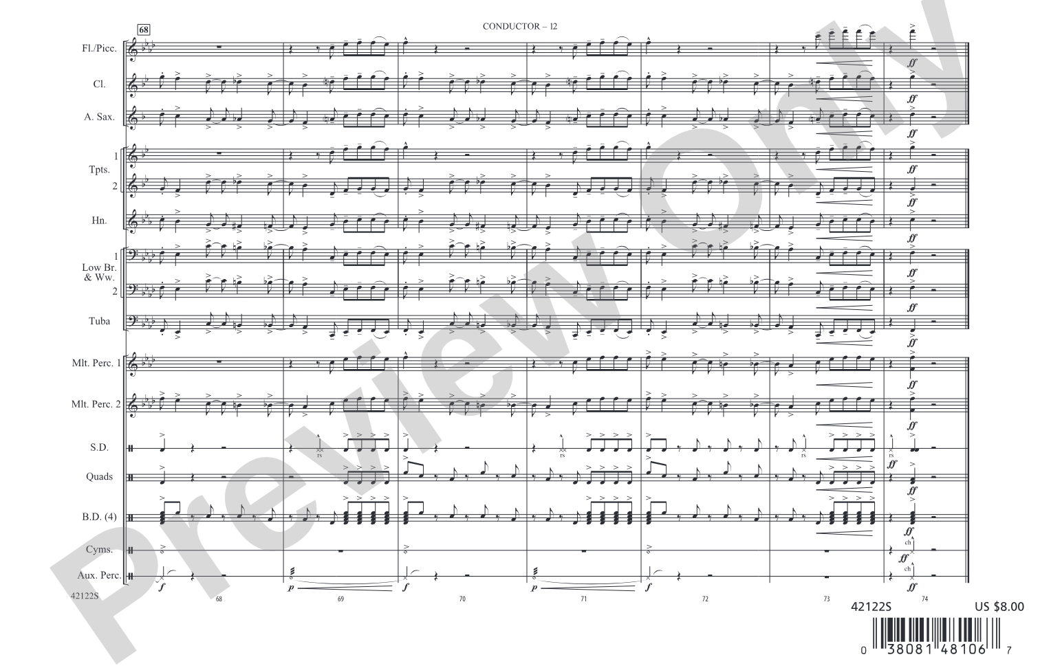 Give It One: Marching Band Conductor Score & Parts