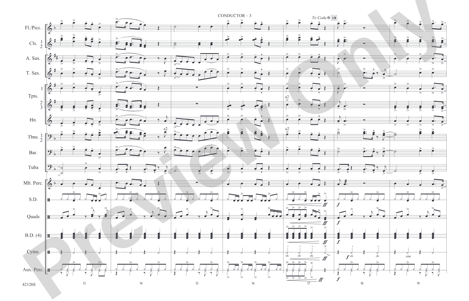 Treasure: Marching Band Conductor Score & Parts