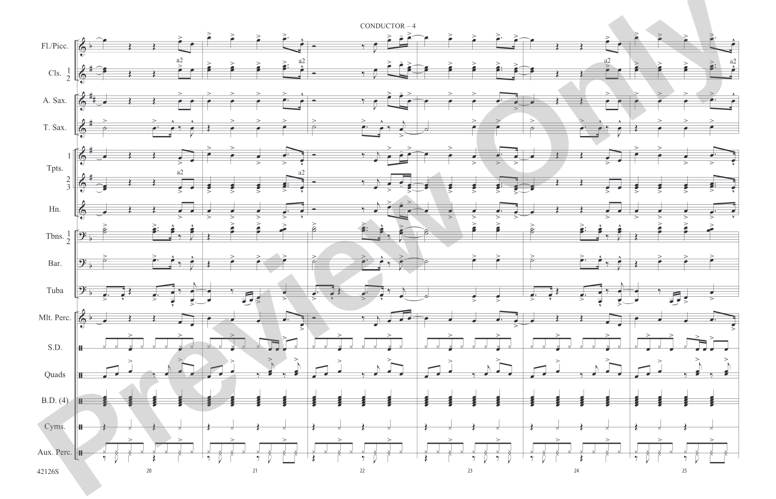 Treasure: Marching Band Conductor Score & Parts