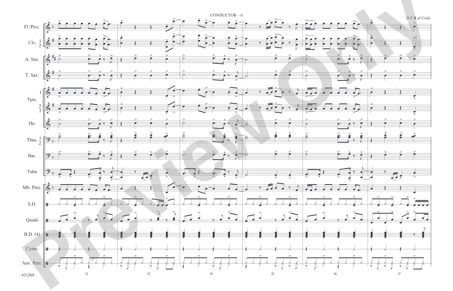 Treasure: Marching Band Conductor Score & Parts