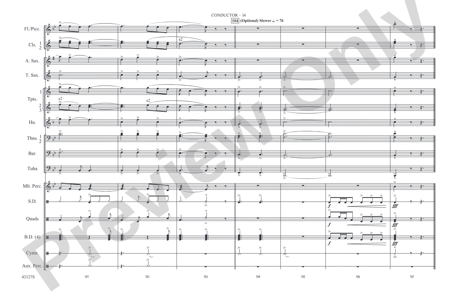 Carry On: Marching Band Conductor Score & Parts