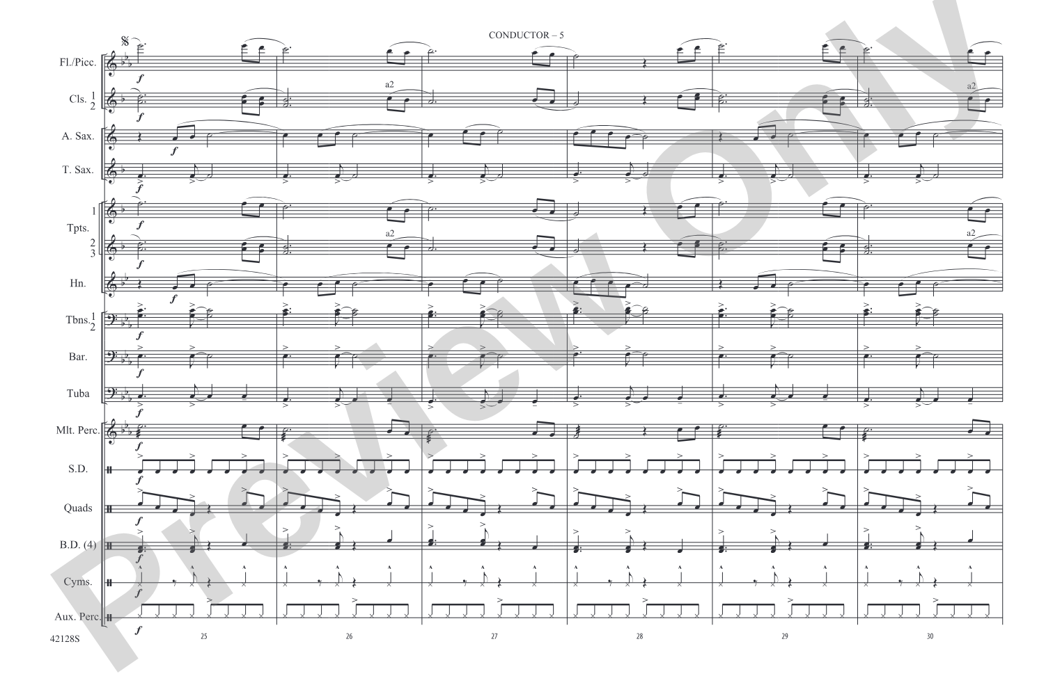 Burn: Marching Band Conductor Score & Parts