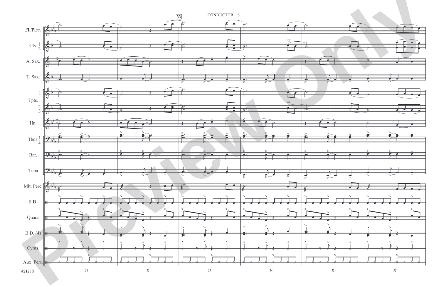 Burn: Marching Band Conductor Score & Parts