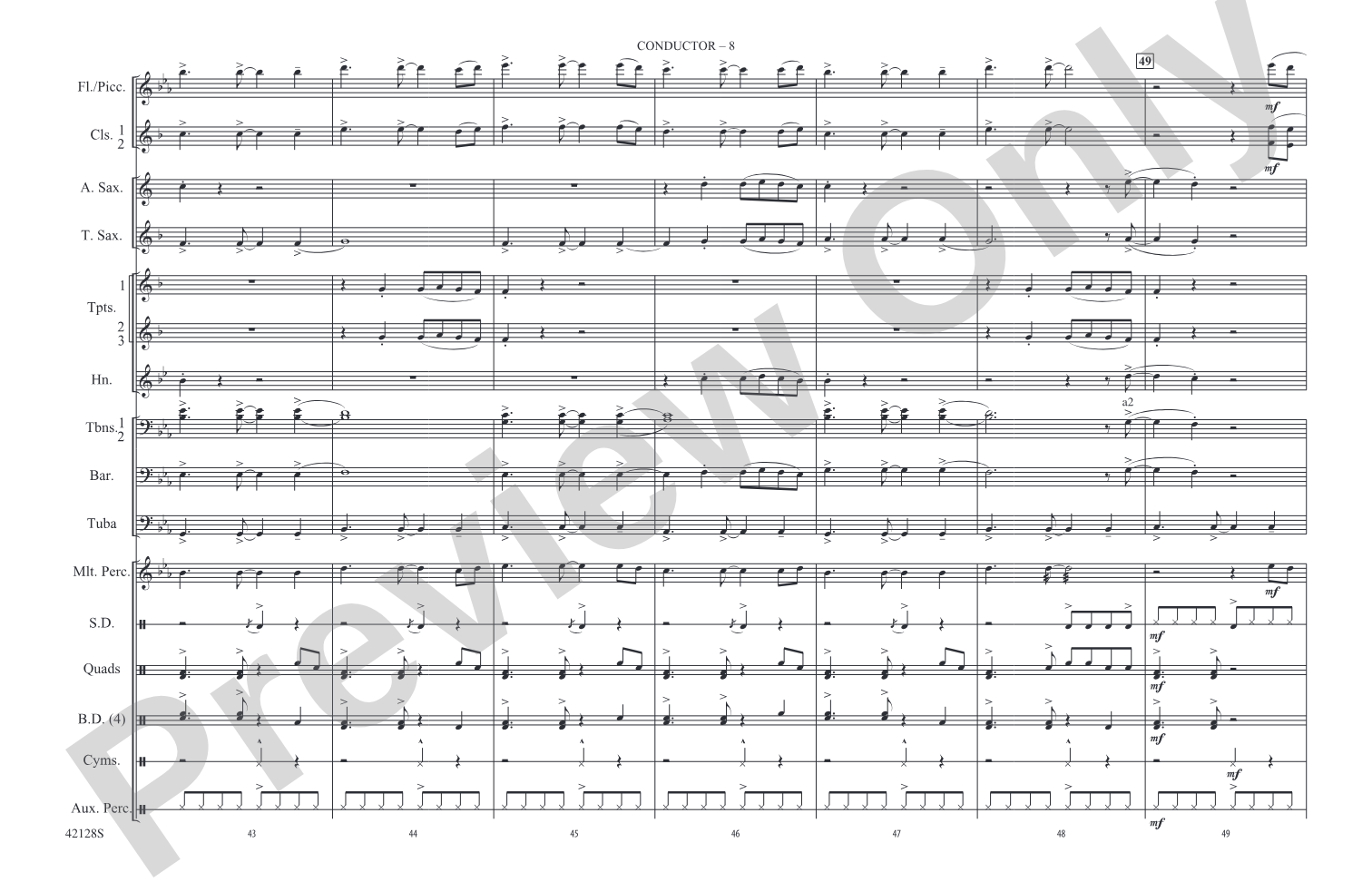 Burn: Marching Band Conductor Score & Parts