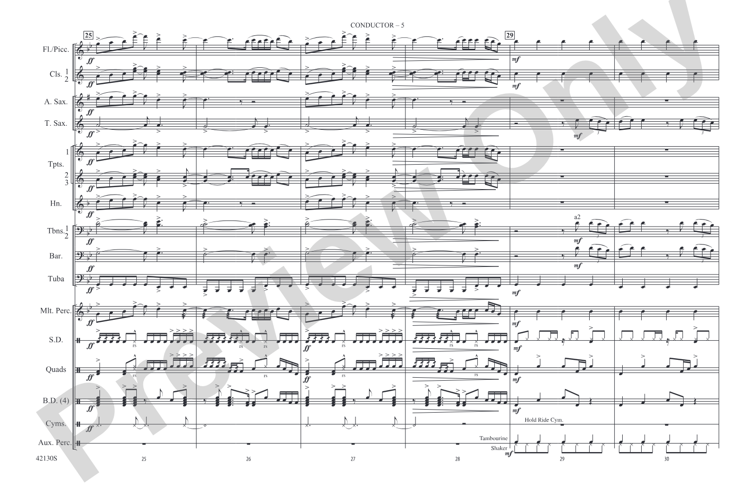 Heart Attack: Marching Band Conductor Score & Parts