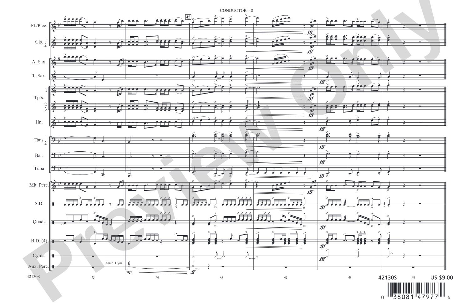 Heart Attack: Marching Band Conductor Score & Parts