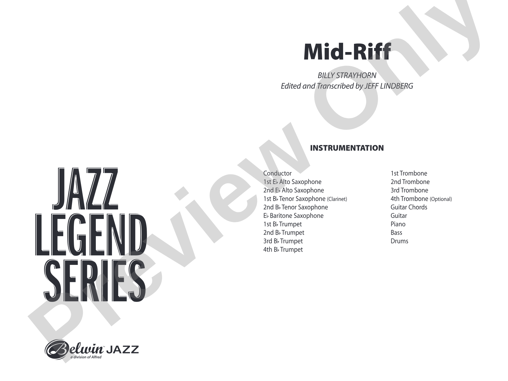 Mid-Riff: Jazz Ensemble Conductor Score & Parts