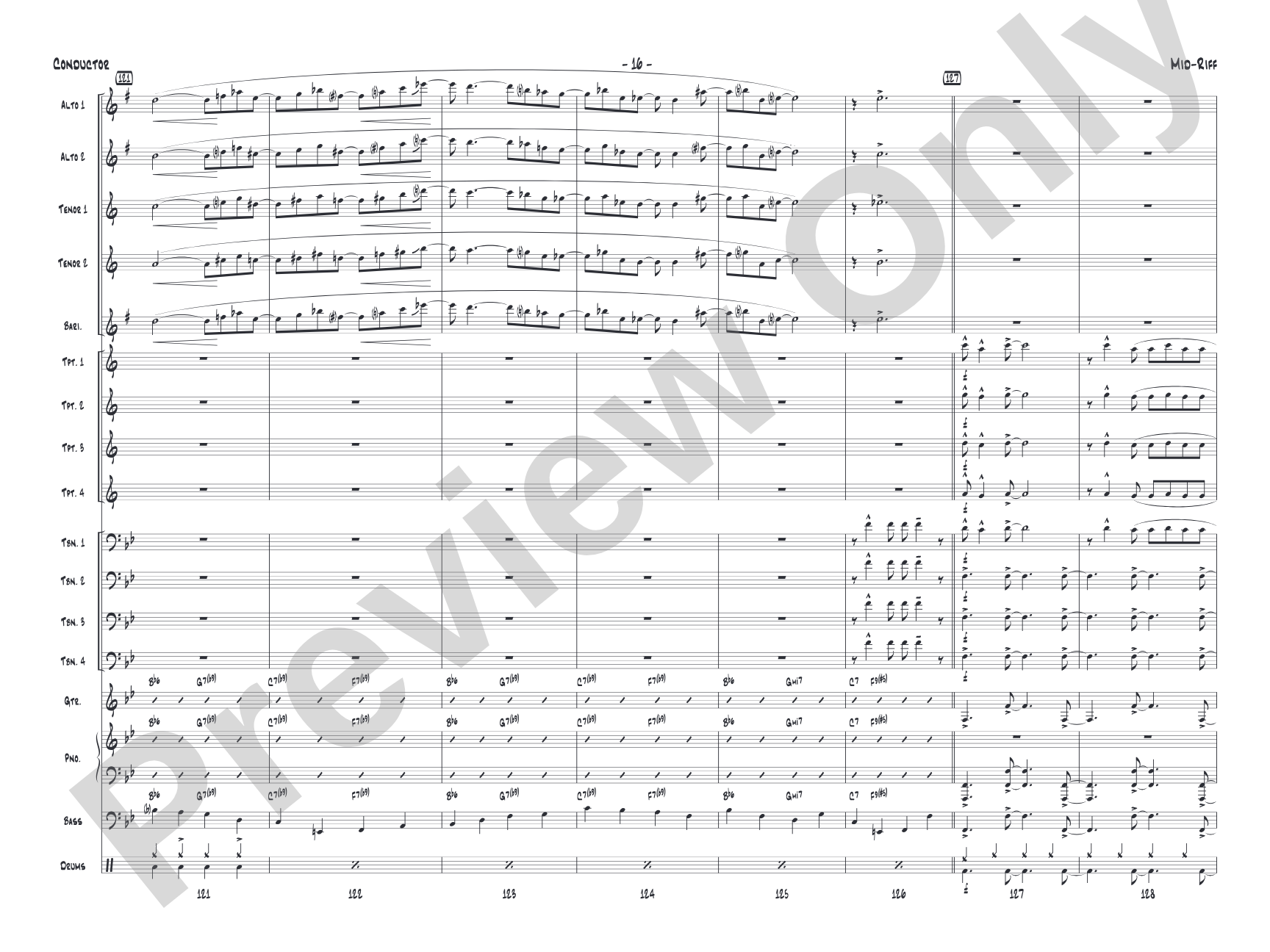Mid-Riff: Jazz Ensemble Conductor Score & Parts