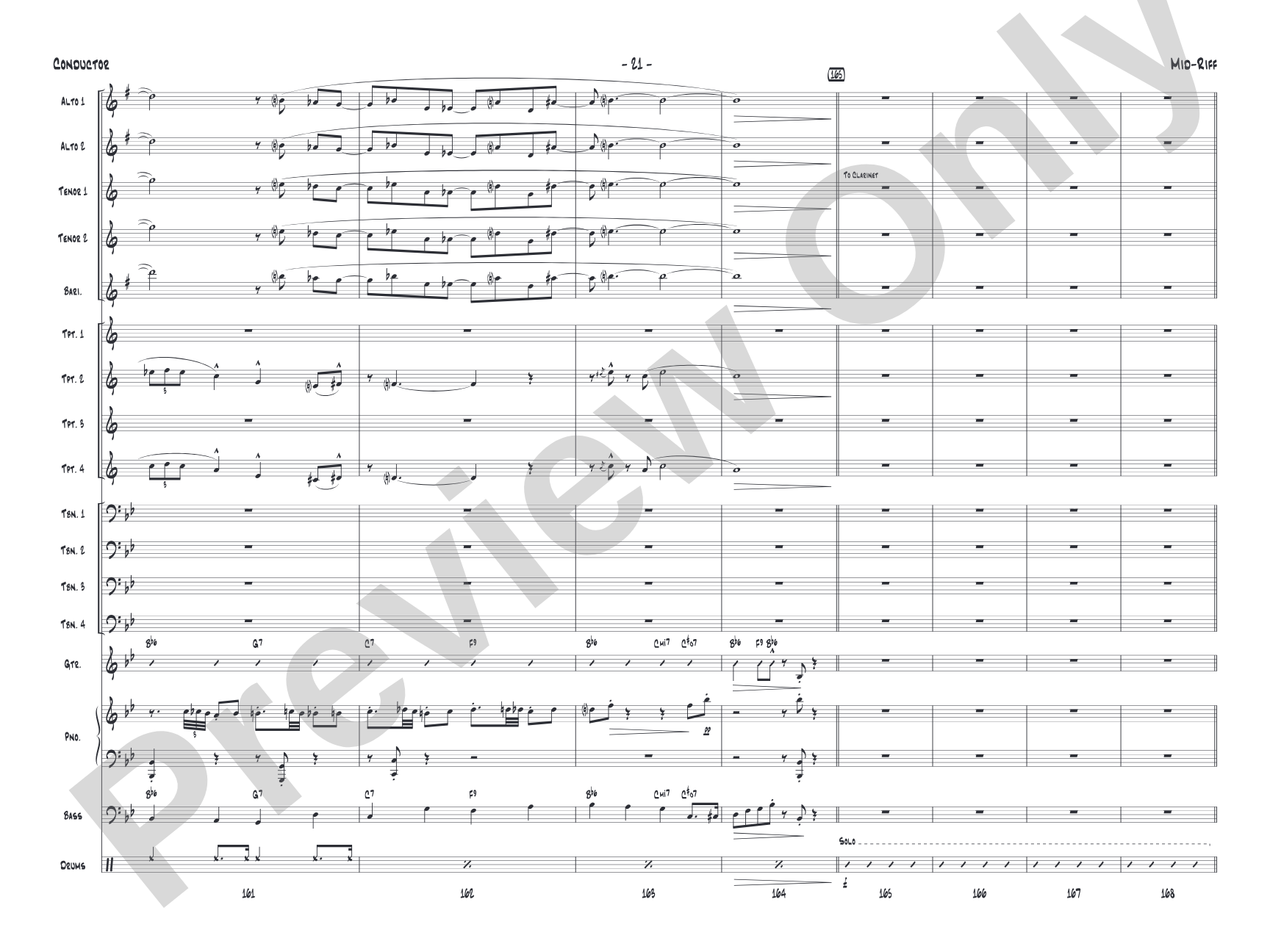 Mid-Riff: Jazz Ensemble Conductor Score & Parts