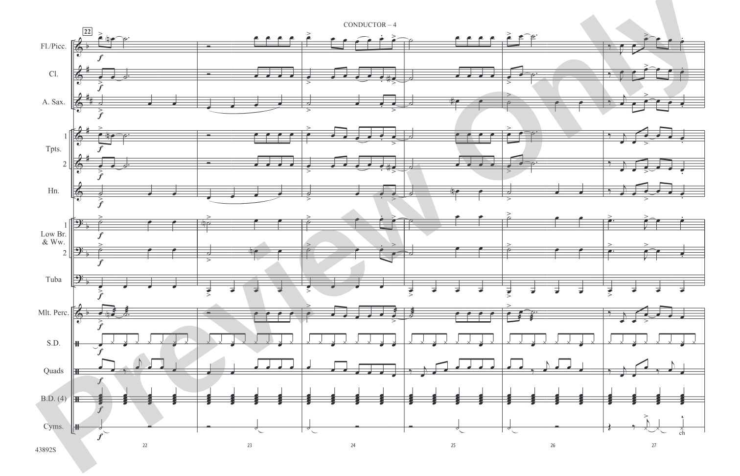 Everything Is Awesome (from The Lego® Movie): Marching Band Conductor Score & Parts