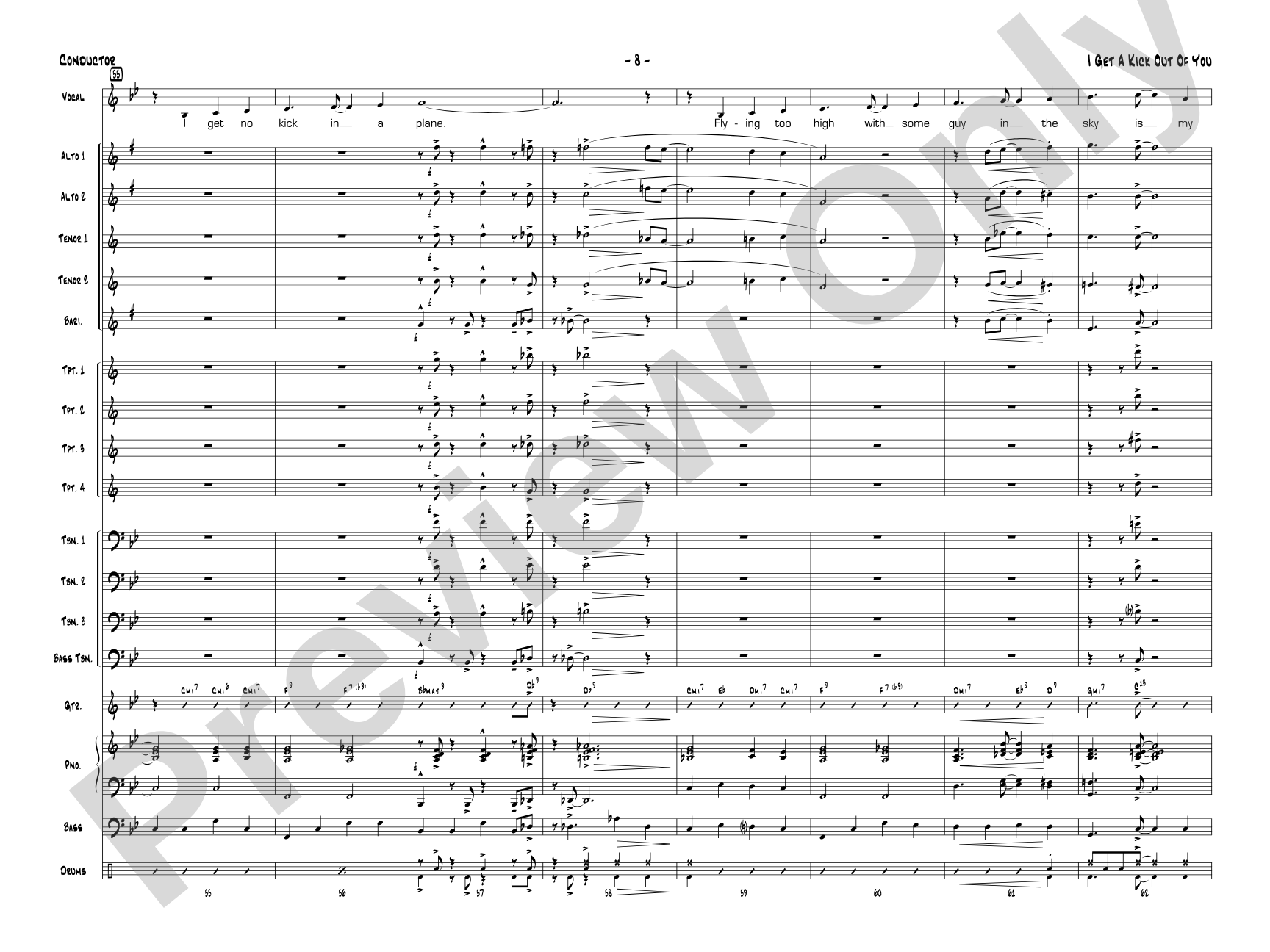 I Get a Kick Out of You: Vocal Solo with Jazz Ensemble Conductor Score & Parts