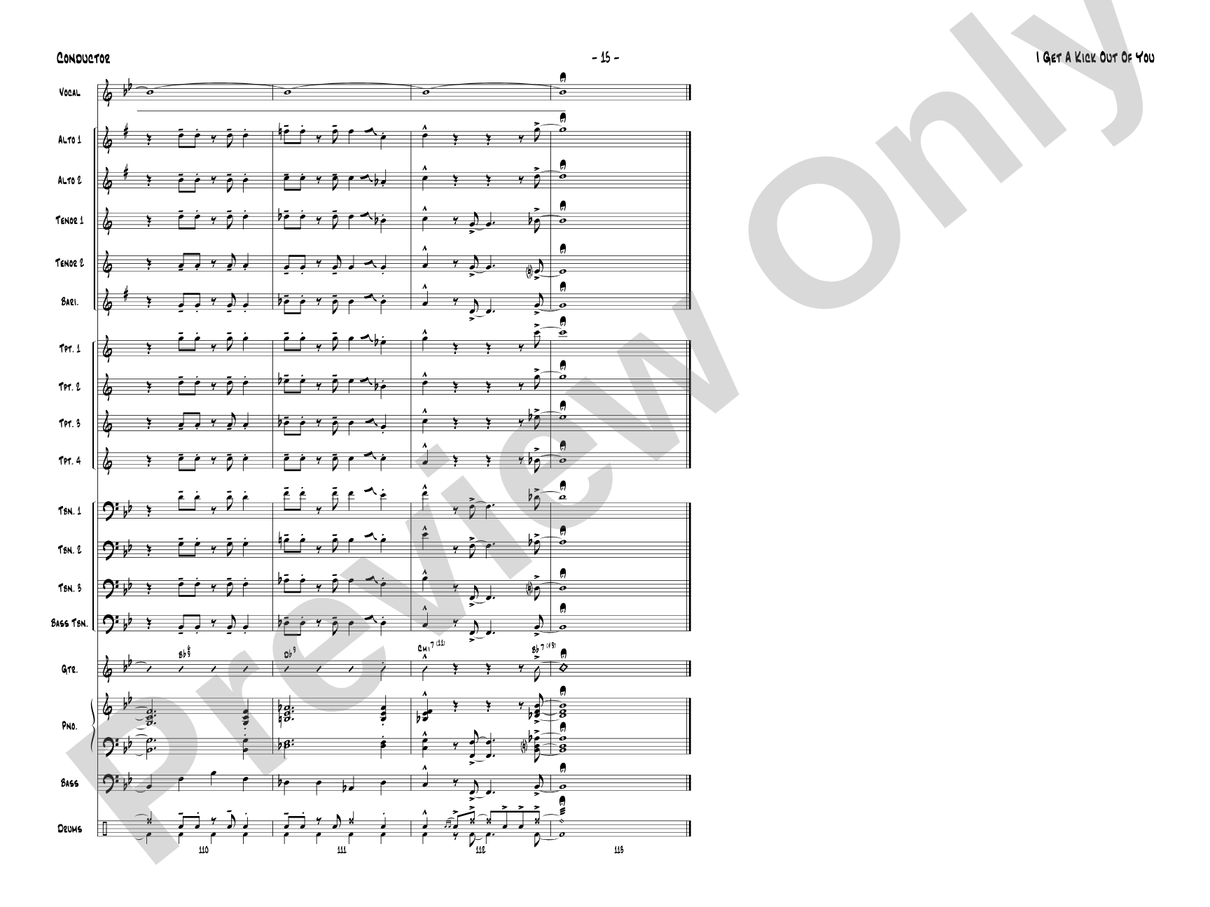 I Get a Kick Out of You: Vocal Solo with Jazz Ensemble Conductor Score & Parts