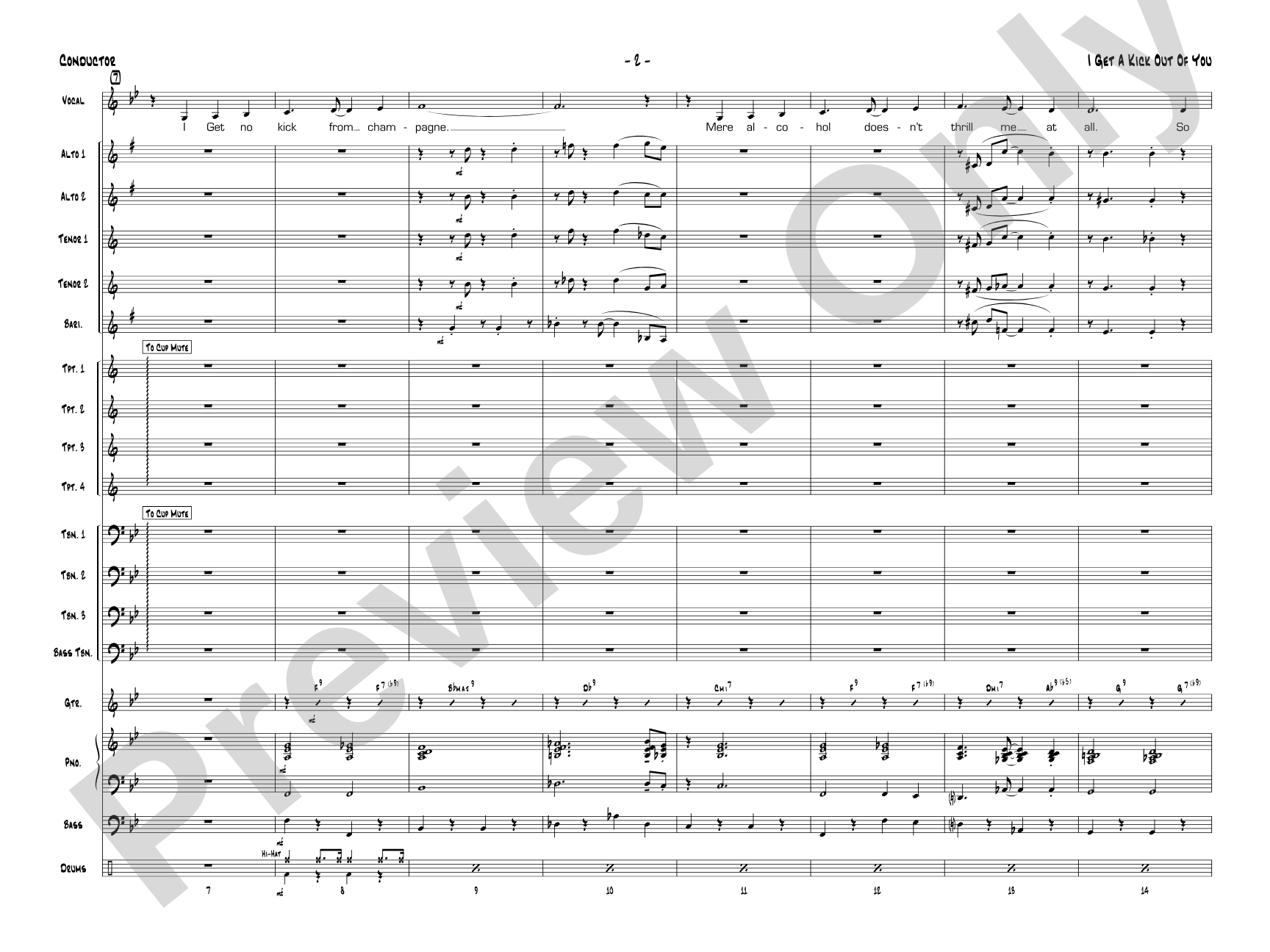 I Get a Kick Out of You: Vocal Solo with Jazz Ensemble Conductor Score & Parts