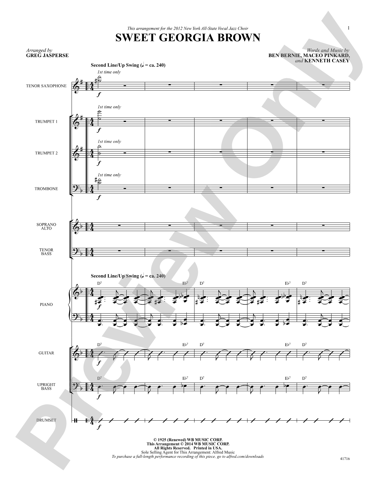 Sweet Georgia Brown: Score: Choral SoundPax
