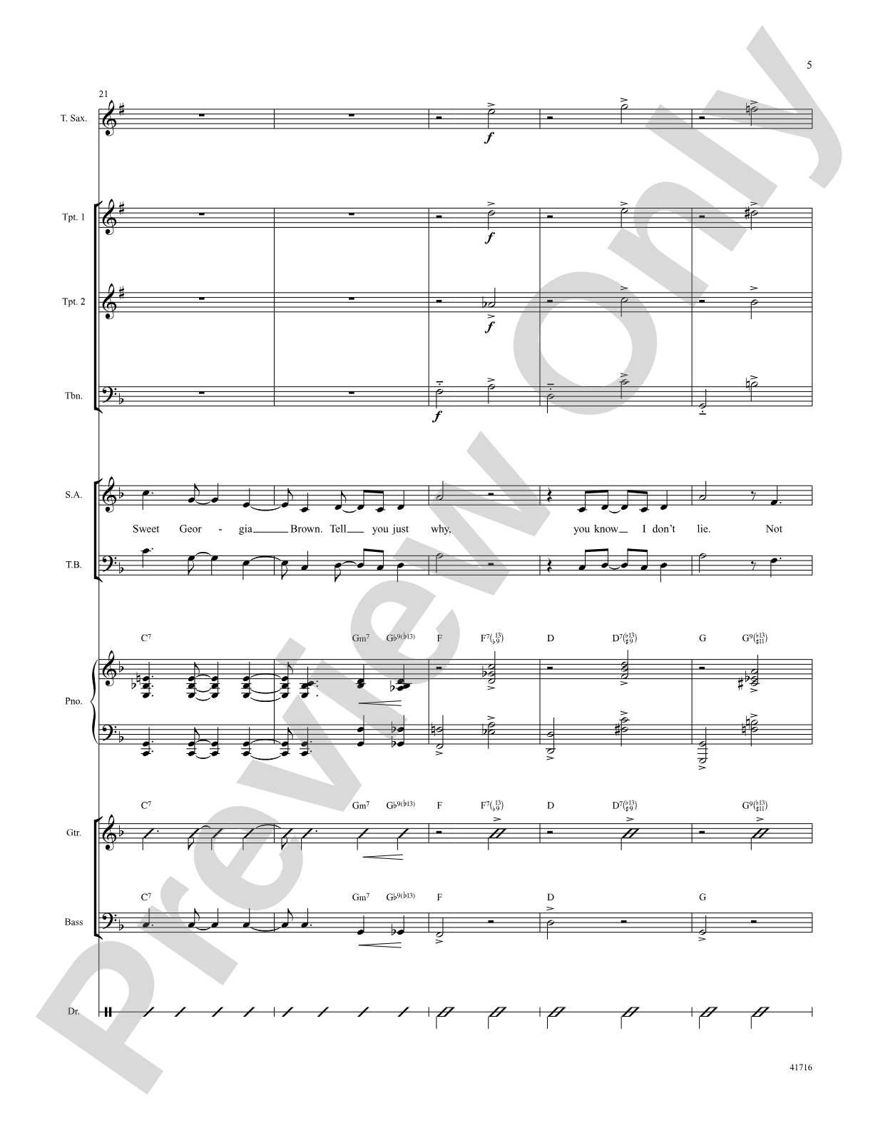 Sweet Georgia Brown: Score: Choral SoundPax