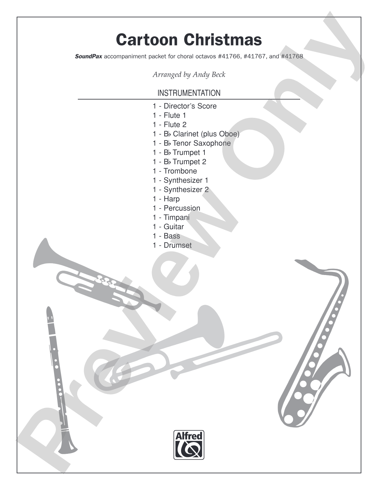 Cartoon Christmas: Score: Choral SoundPax