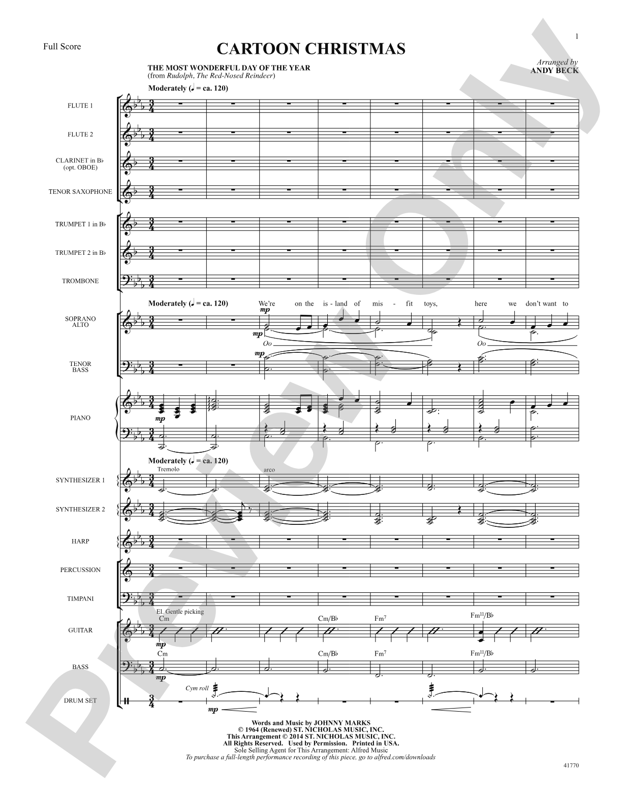 Cartoon Christmas: Score: Choral SoundPax