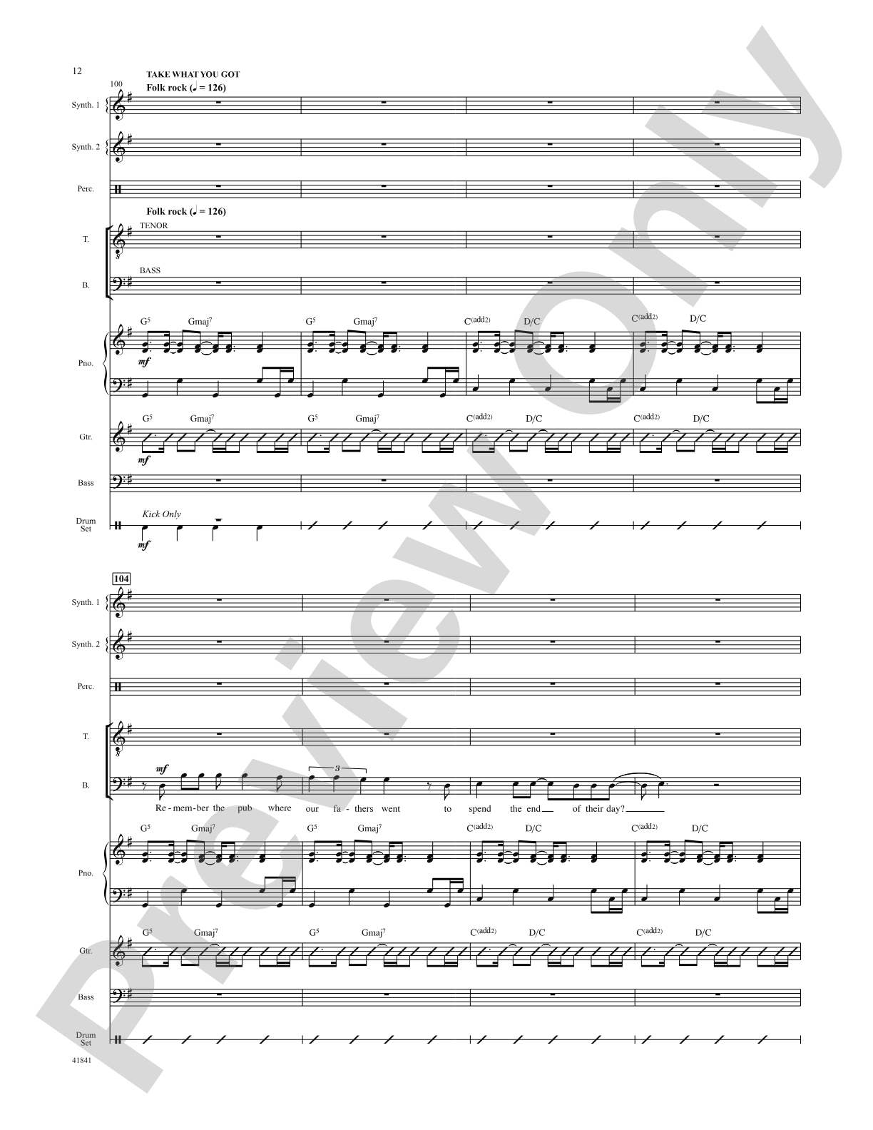 Kinky Boots: Score: Choral SoundPax