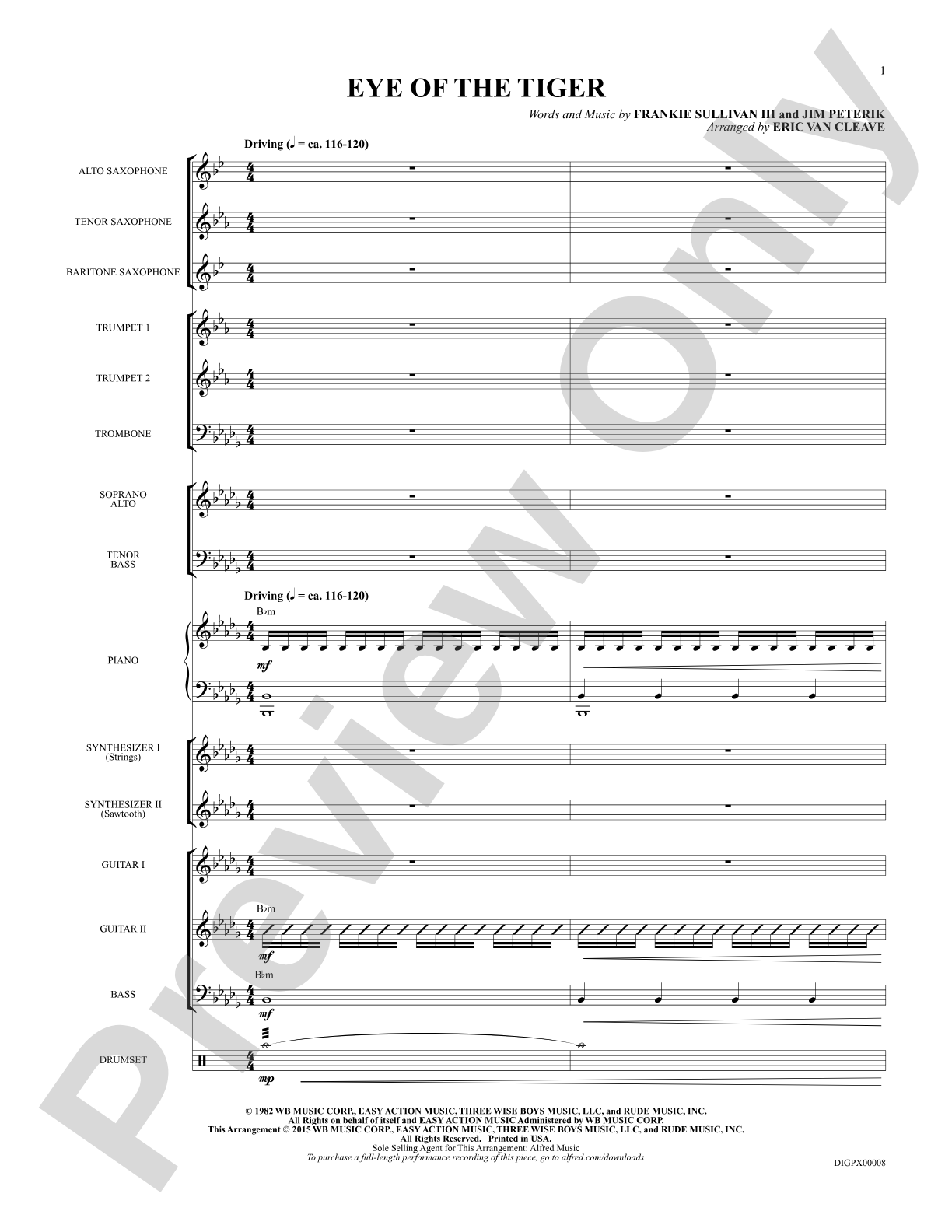 Eye of the Tiger: Choral Octavo Digital SoundPax